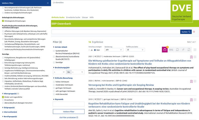 Einfache Suche mit Filtern